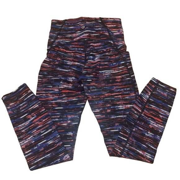 Lululemon Train Times 7/8 Pant 25" Hinshu Alpine White Multi/Black Womens Sz 4 - Picture 5 of 8